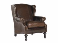 Picture of BATIK LEATHER WING CHAIR