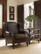 Picture of BATIK LEATHER WING CHAIR