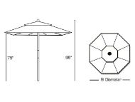 Picture of 13609 - 9 FOOT OCTAGON COMMERCIAL UMBERALLA WITH THATCH CANOPY